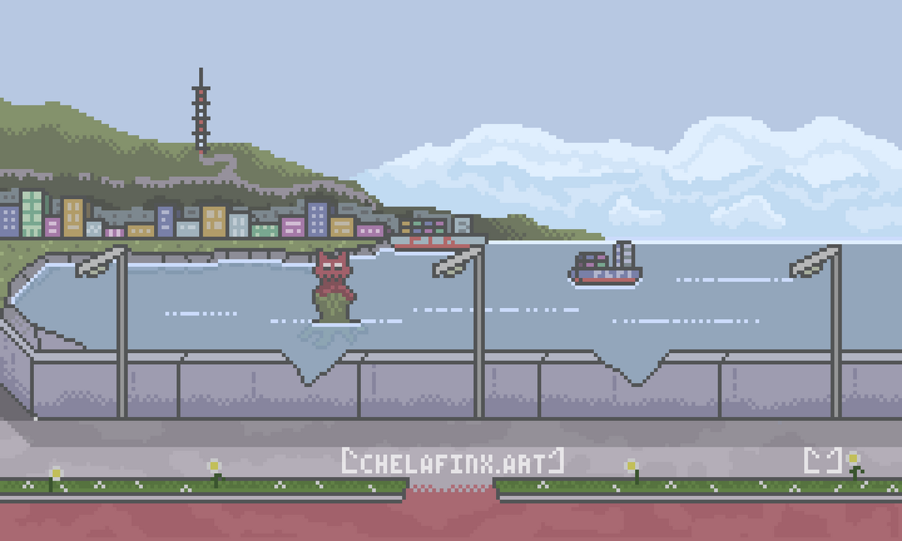 Brilley City Seaside - Pixel Art Landscape
