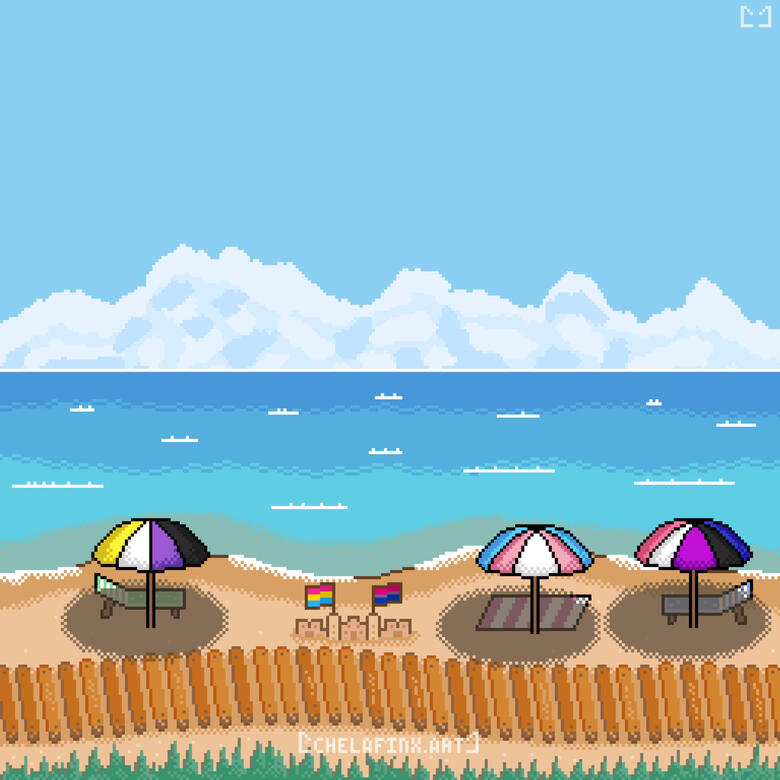 Pride Beach - Pixel Art Landscape