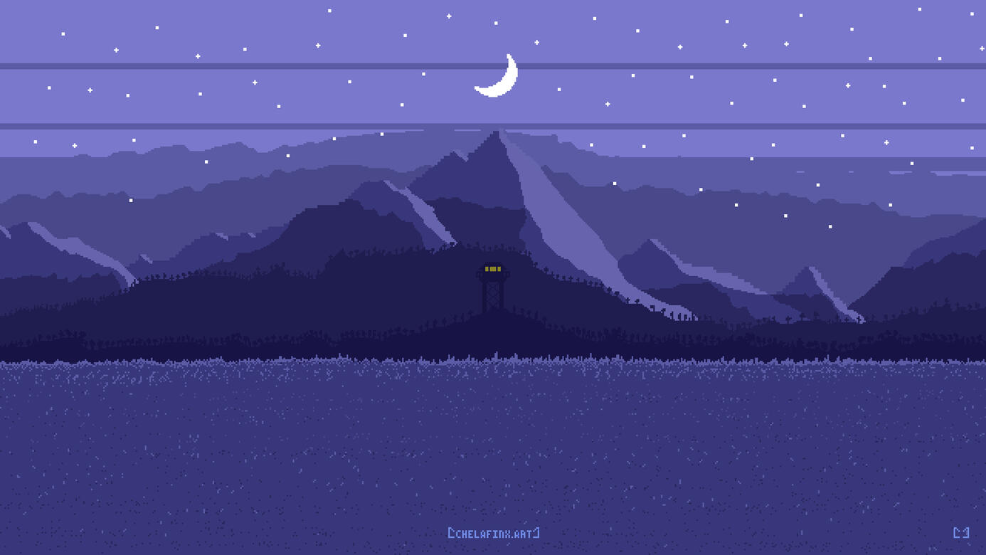 Night Forest - Pixel Art Landscape